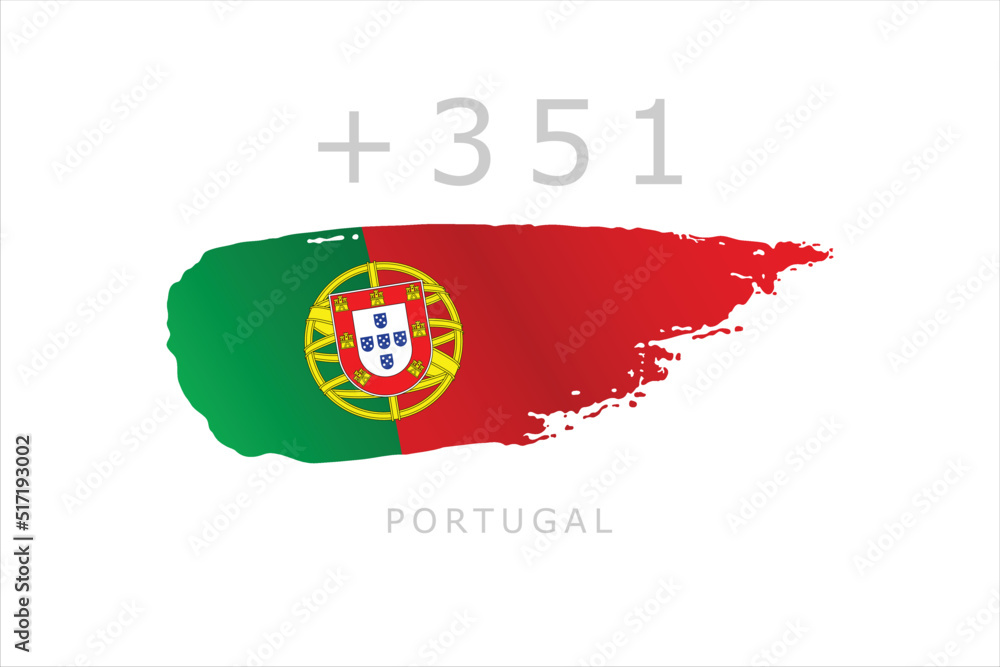 Fototapeta premium Unique brush style grunge flag of Portugal with code area
