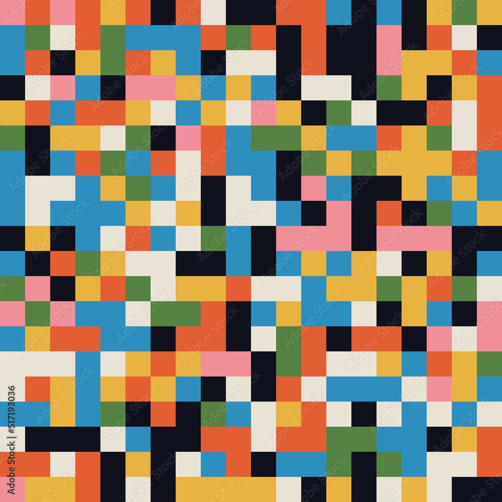 Abstract Retro Geometric seamless pattern. Bright colorful nostalgic background design. Vector Illustration Abstract Retro Geometric seamless pattern. Bright colorful nostalgic background design. Vector Illustration