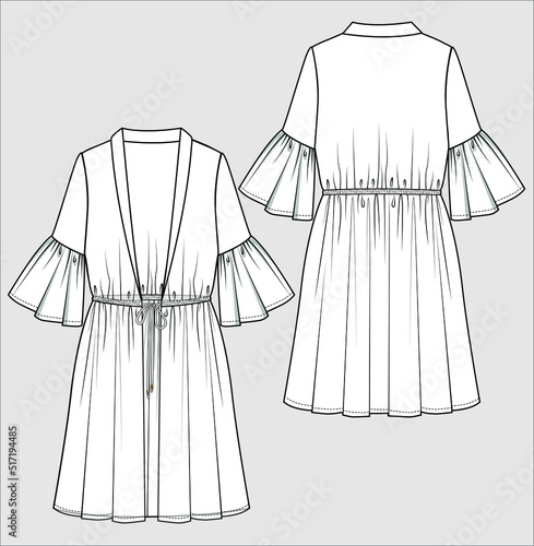 CHIFFON SHRUG WITH WAIST TIE UP