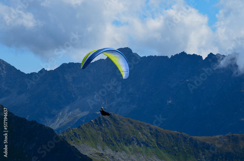 paragliding flight over the Tatra Mountains