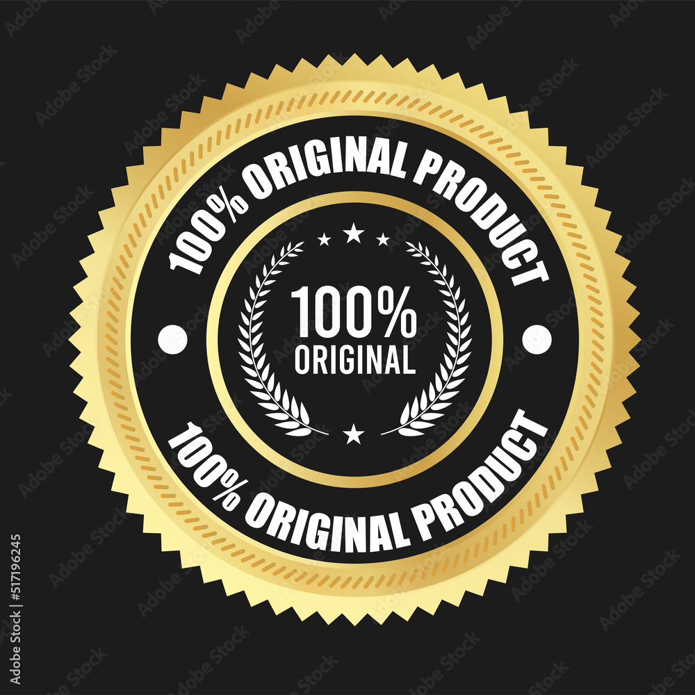 100% Original Product badge. Original Products logo design and Original vector icon