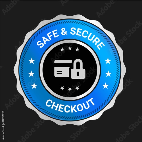 Safe & Secure Checkout logo design and trust badge. checkout logo. secure logo desing