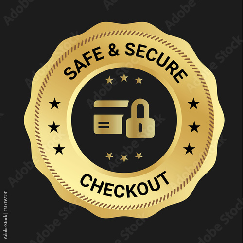Safe & Secure Checkout logo design and trust badge. checkout logo. secure logo desing
