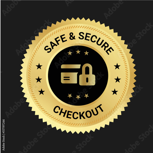 Safe & Secure Checkout logo design and trust badge. checkout logo. secure logo desing