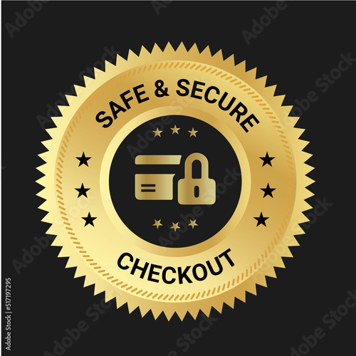 Safe & Secure Checkout logo design and trust badge. checkout logo. secure logo desing