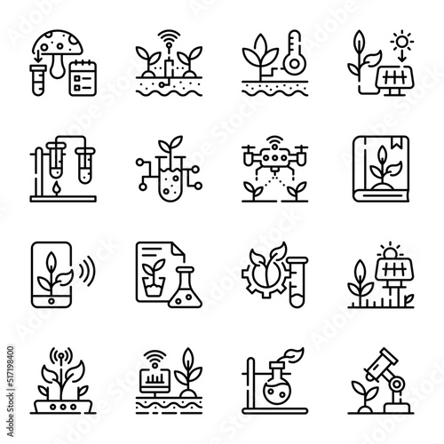 Pack of Bio Science Line Icons

