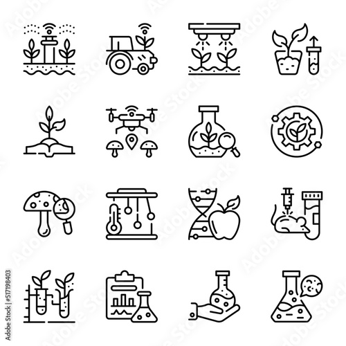 Set of Smart Farming Linear Vectors
