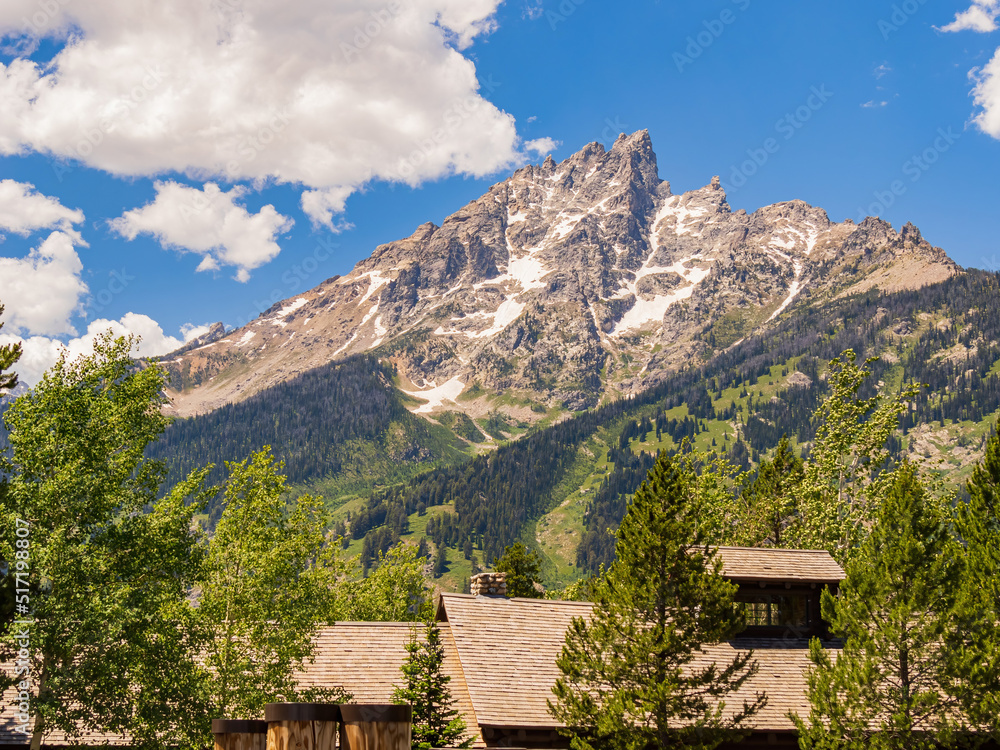Sunny view of the Grand Teton National Park