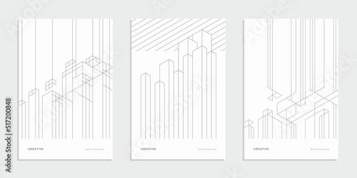 Abstract geometric technological company brochure. Vector business flyer.