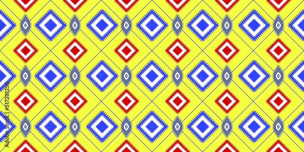 Geometric ethnic geometric pattern Design for background,carpet, wallpaper,clothing,wrapping, Batik, fabric, Vector illustration embroidery style