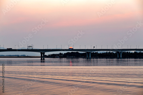 sunset over the river