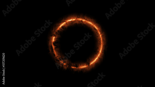 Geometric Minimalistic Background - Circle illustration with fire FX for scifi images and texts