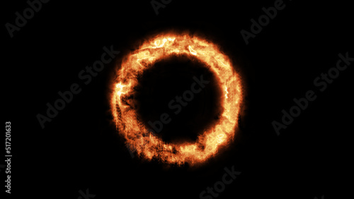 Geometric Minimalistic Background - Circle illustration with fire FX for scifi images and texts