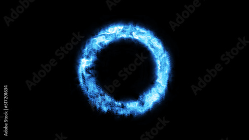 Geometric Minimalistic Background - Circle illustration with fire FX for scifi images and texts