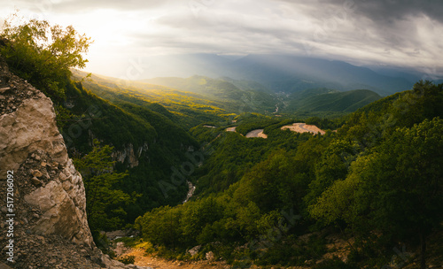 Summer green hills with sunset in Racha region , Georgia, Caucasus © Evaldas