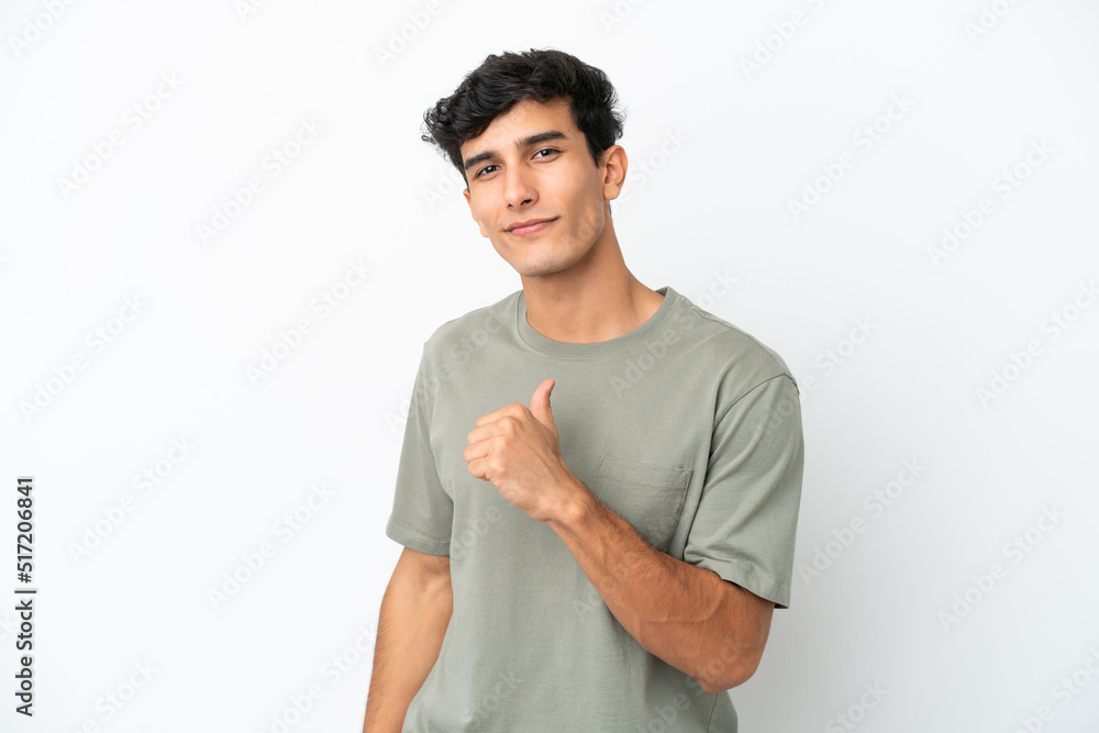 Young Argentinian man isolated on white background proud and self-satisfied Young Argentinian man isolated on white background proud and self-satisfied