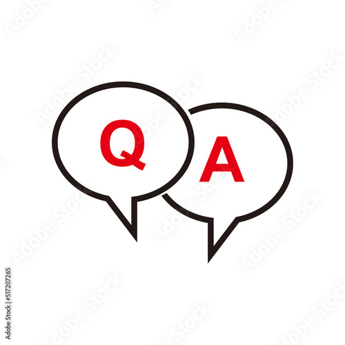 FAQ, questions and answers icon, Q and A speech vector sign, Symbol, logo illustration	
