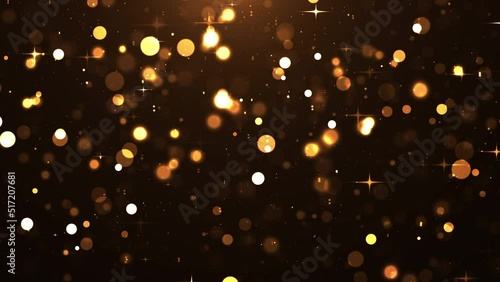 Golden Bokeh Festive Sparkle Background. 4K Loop-able Video Suitable for Title Reveal Animation of Christmas, Party, Events, and Business Names.