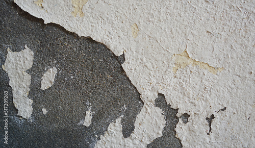 Old wall with cement surface crack. Wall color paint surface  crack. Old cement wall abstract background.