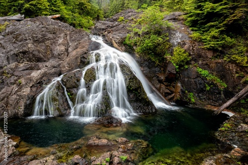 Waterfall in the Walbran Valley in Vancouver Island, BC, Canada photo