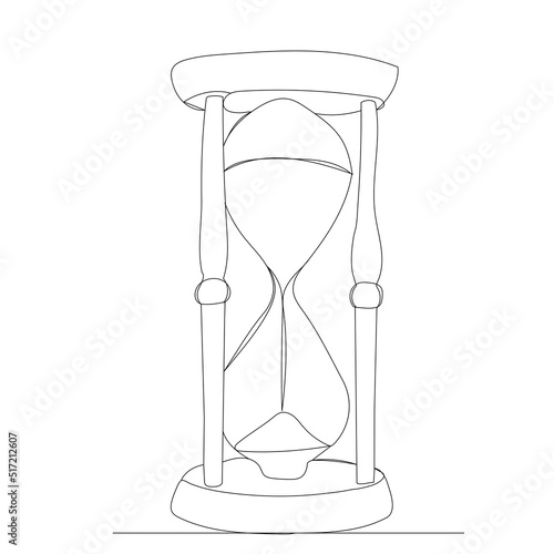 one continuous line drawing hourglass vector