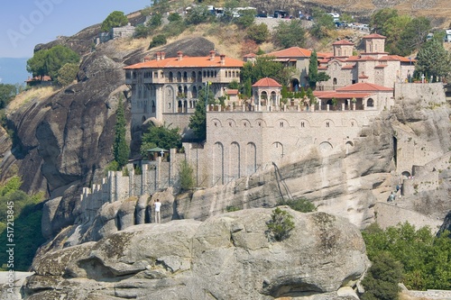 Byzantine Christian monasteries built on huge rocks. Trikala, Kalambaka, Meteora Greece photo