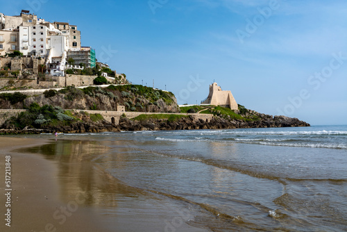 Summer vacation destination on Tyrrhenien sea old village Sperlonga with sandy beaches and old white houses photo