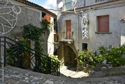 Street of Grisolia, a Calabrian village in Italy