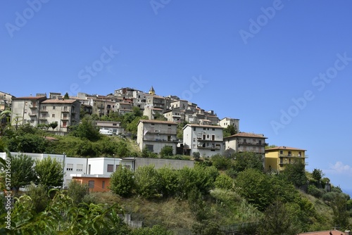Panoramic view of Grisolia, village of Calabrian region, Italy
