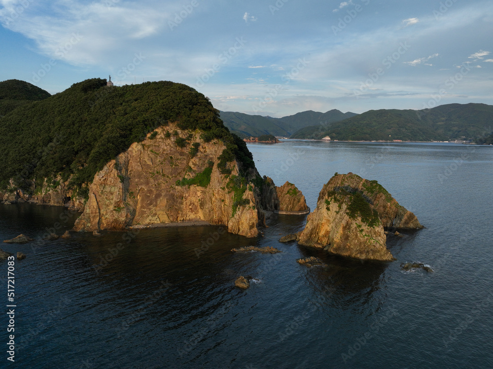 愛媛県西予市　夕暮れの須崎海岸