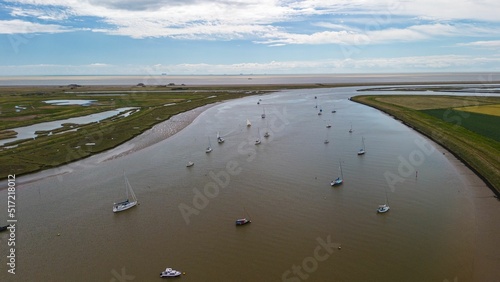 Aerial view of the beurtiful landscape of the River Alde photo