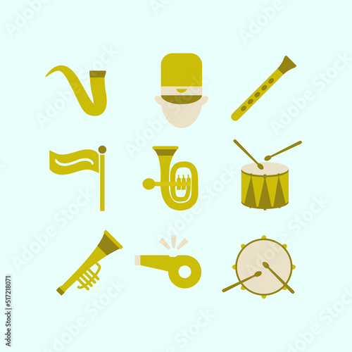 marching band icons design vector flat isolated vector illustration
