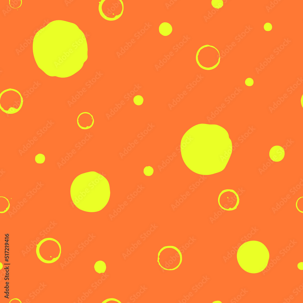 Yellow and orange geometric seamless pattern. 