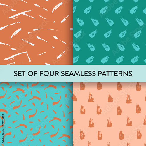 Set of pattern with rough shapes and brushstrokes.