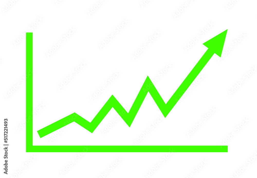 Growing business green arrow with bar char. Profit arow Vector illustration. Business concept, growing chart. Concept of sales symbol icon with arrow moving up. Economic Arrow With Growing Trend. Growing business green arrow with bar char. Profit arow Vector illustration. Business concept, growing chart. Concept of sales symbol icon with arrow moving up. Economic Arrow With Growing Trend.