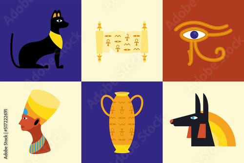 six egyptian culture icons