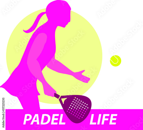 woman play padel. paddle tennis girl, with sport clothes, kilt and racket,isolated, blank