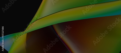 3D render abstract background. Colorful twisted shapes in motion. Computer generated digital art for poster, flyer, banner