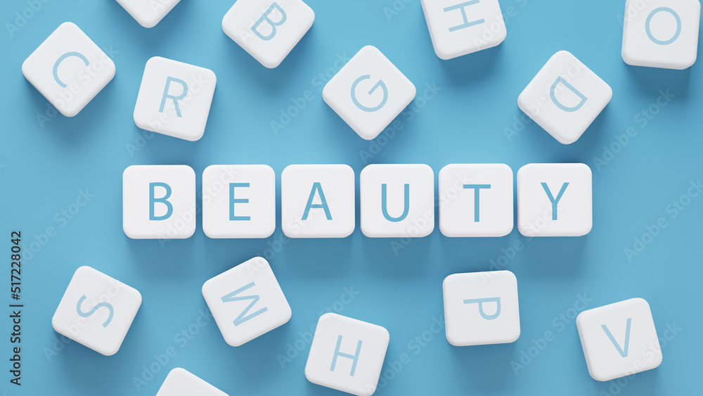 BEAUTY word concept on 3D cube
