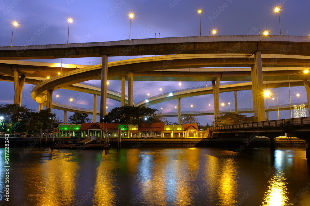 Fototapeta premium Bhumibol Bridge is the most beautiful bridge in Thailand.