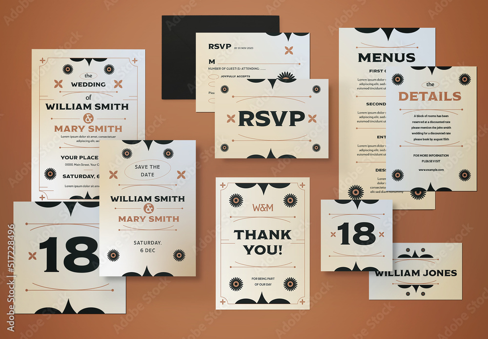 Wedding Invitation Layout Stock Template | Adobe Stock