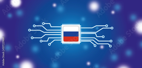 Chip mit der Flagge von Russland