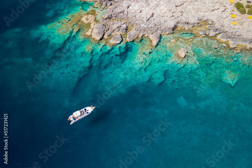 Italy, July 2022: aerial view of the wonderful Caribbean sea of the Tremiti islands © cristian