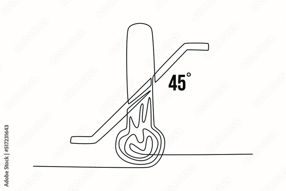 One continuous line drawing of Storage temperature symbol. Packaging