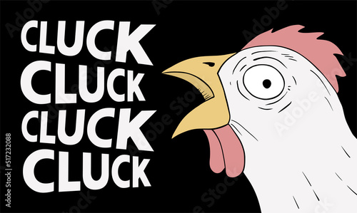 hen head cluck message funny