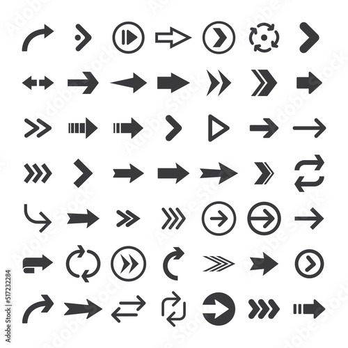 Arrows collection. Set of arrow pictogram icons. Arrowhead symbols.