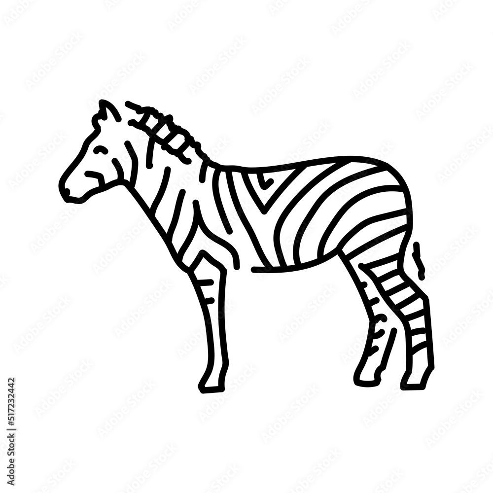 Zebra color line illustration