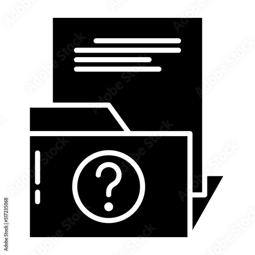 folder icon and question mark on transparent background © Pictranoosa