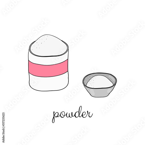 Hand drawn baking powder.