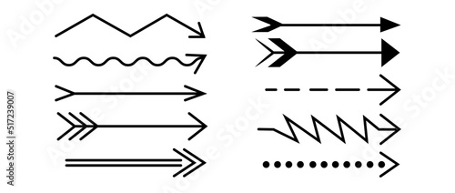 Vector Black Arrows Set on White Background. Arrow  Cursor and pointers